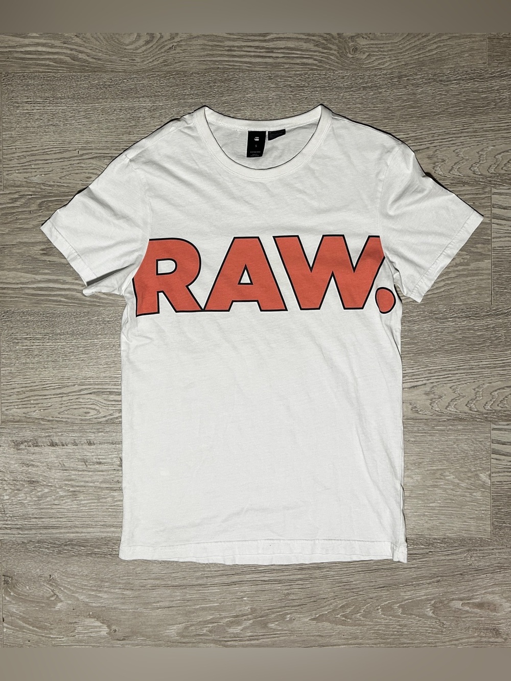 G-Star Raw Men’s White and Pink Graphic T-Shirt